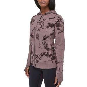 Lululemon Scuba Hoodie Light Cotton Fleece in Shibori Antique Bark Black Satin